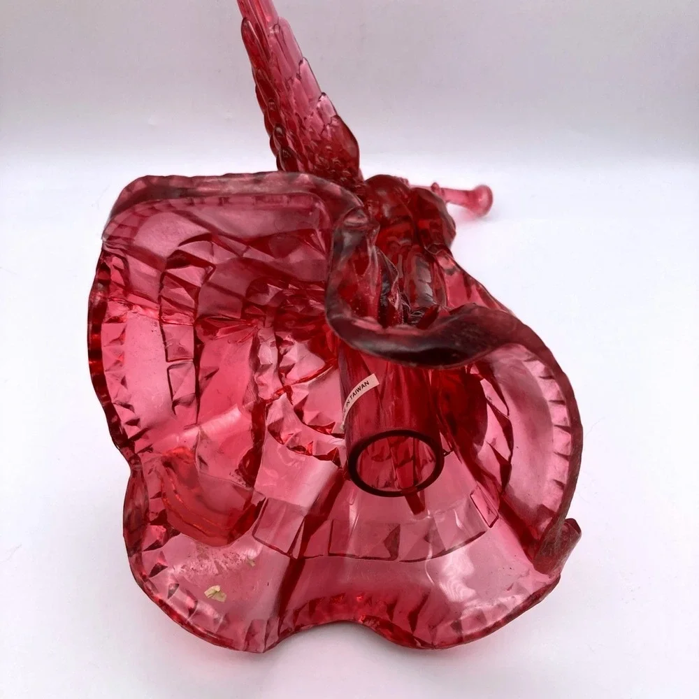 Vintage Silvestri Lucite Acrylic Angel W/ Horn Tree Topper Pink Christmas 9